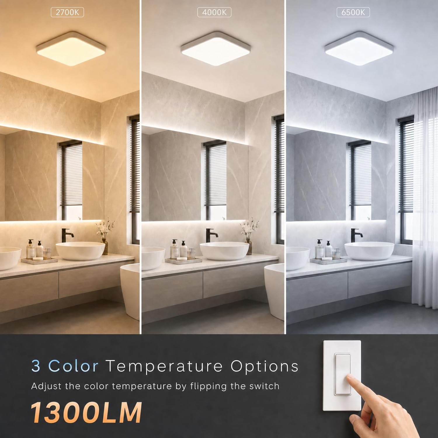 Detalle de Fitop F0903-P03-8LW Bathroom Exhaust Fan with Light, 100 CFM, 3 CCT LED