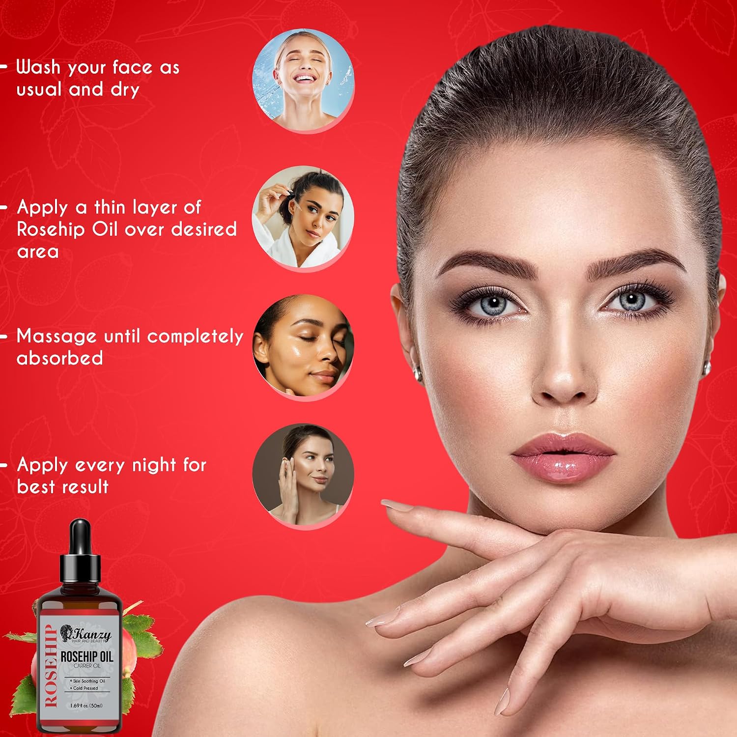Detalle 2 de Kanzy Rosehip Oil 50ml for Face