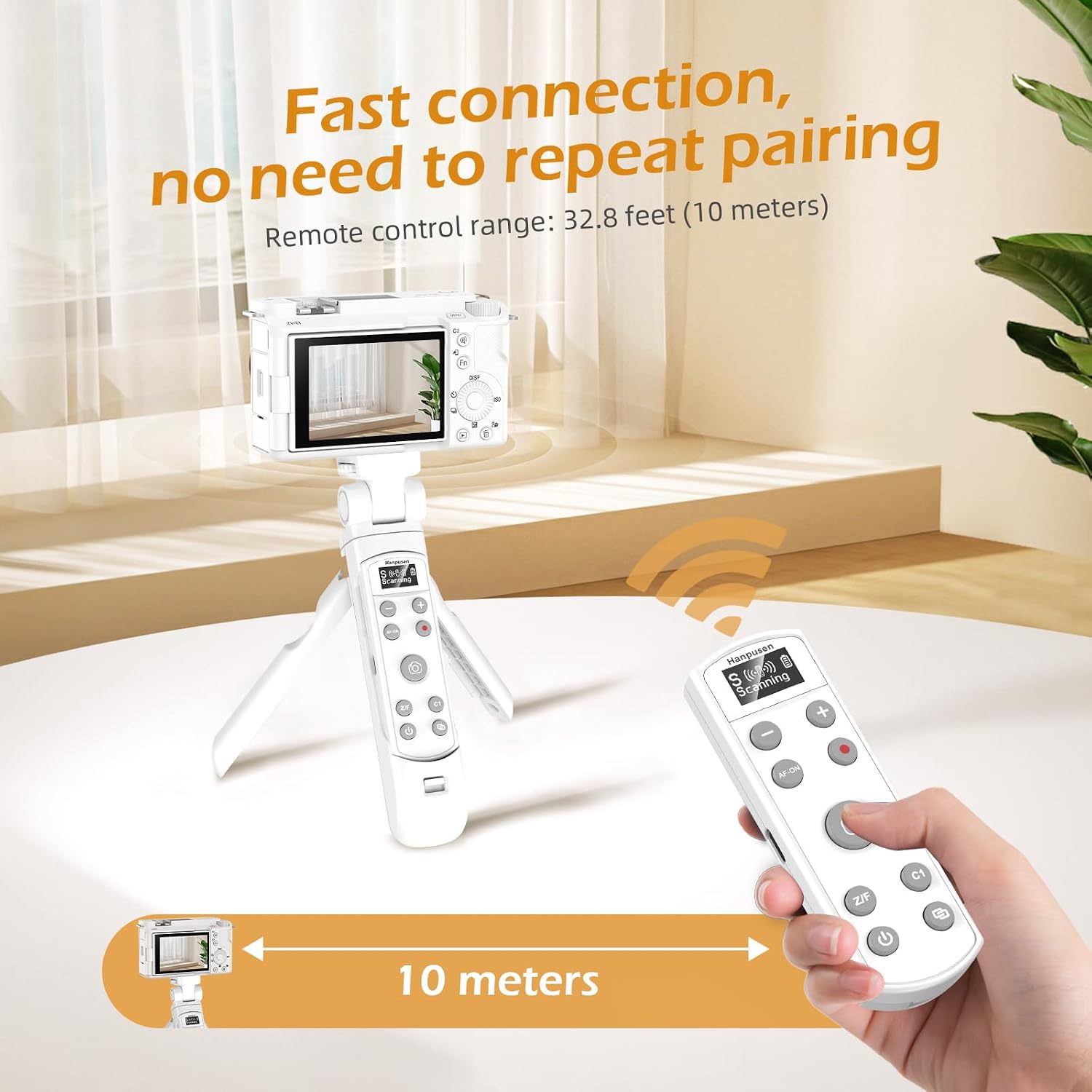 Thumbnail 6 de Sony Tripod Wireless Shooting Grip with Shutter Release — Mini Tripod for ZV Series and More (White)