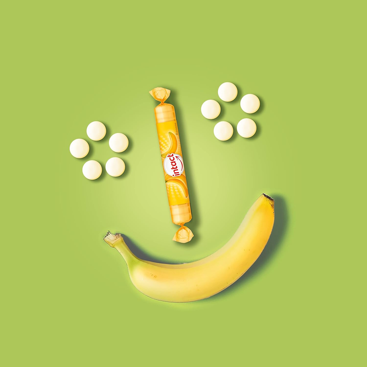 Detalle de Intakt Traubenzucker Banane Rolle (15 St.) – Vegan, gluten- und laktosefrei