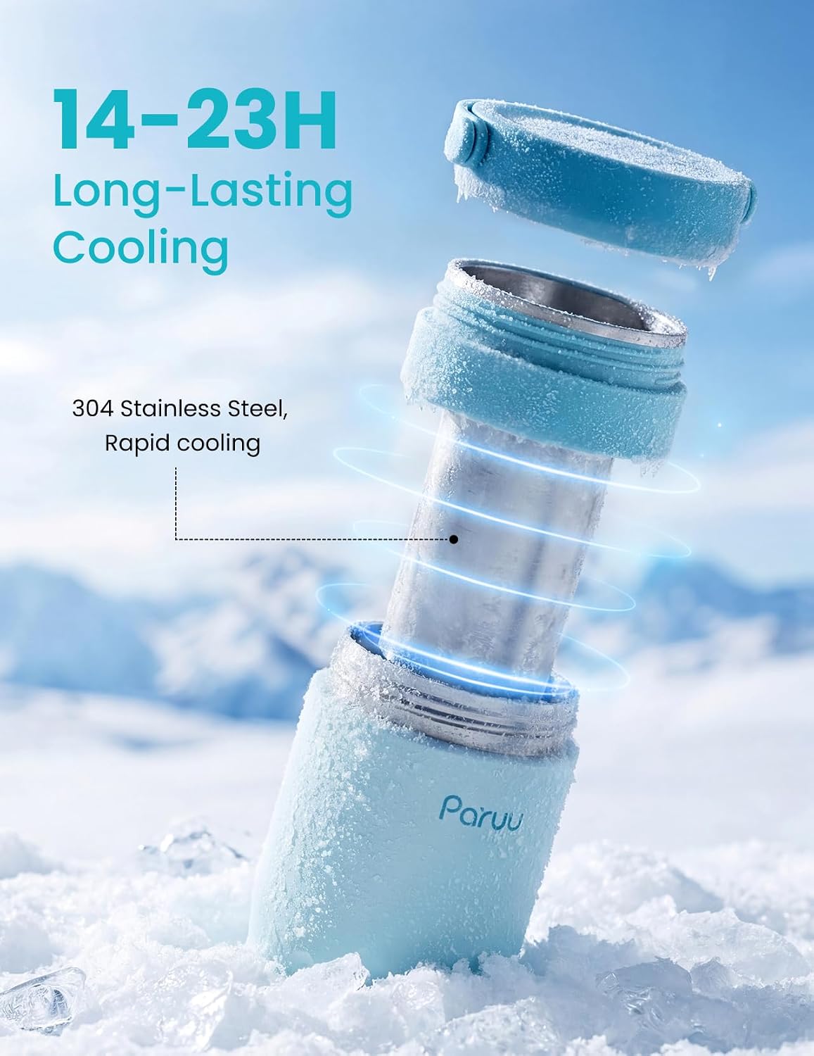 Thumbnail 2 de Paruu Portable Breast Milk Cooler, 304 Stainless Steel, Blue