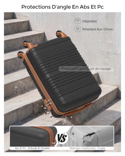 Detalle de COOLIFE Ryanair Valise Cabine 55x35x20 cm et EasyJet Cabine 40x30x20 cm – Bagage de cabine polyvalent