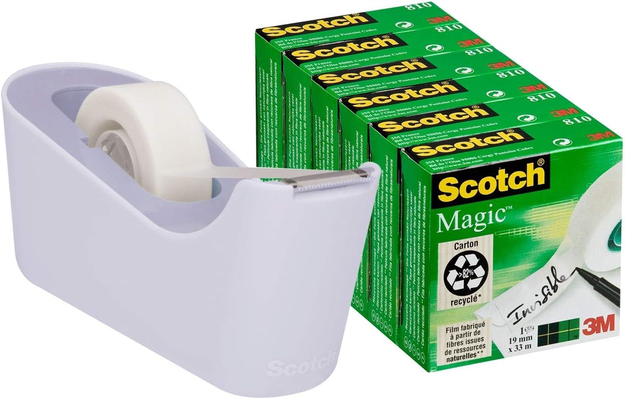 Detalle 2 de Dévidoir de ruban adhésif Scotch C18-M menthe + Scotch Magic ruban invisible (19 mm x 33 m)