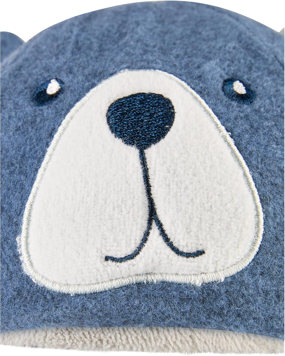 Detalle de Sterntaler Jungen Beanie-Mütze „Bär“ – Jersey mit Teddyfutter, Ohrenklappen und Bindeband (blau melange, Größe 51)