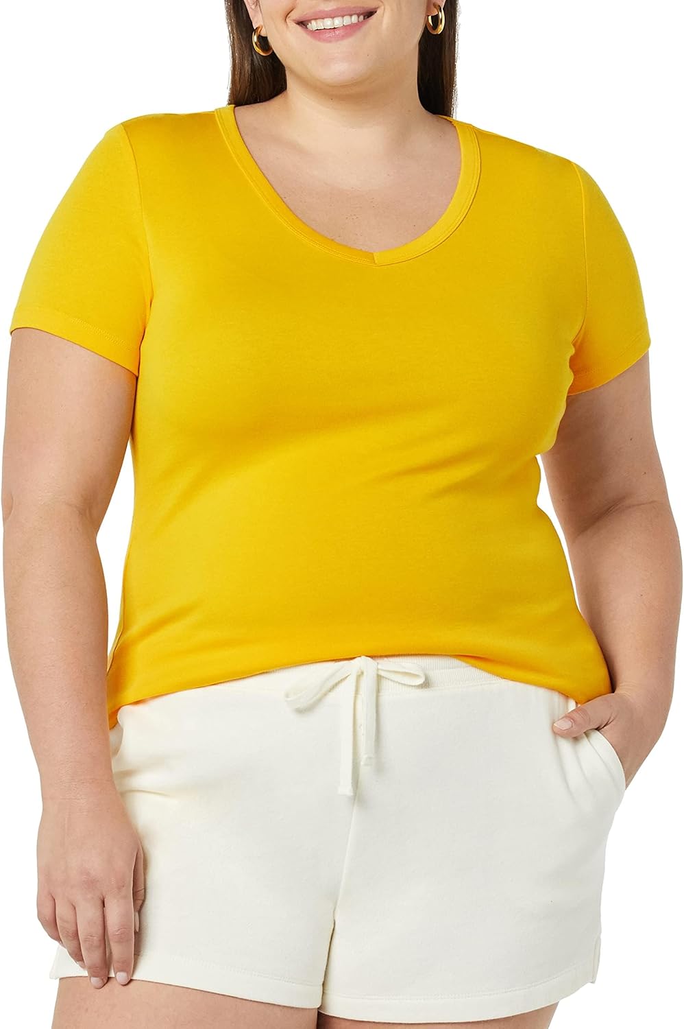 Thumbnail 4 de Amazon Essentials Damen Basic V-Ausschnitt T-Shirt mit kurzen Ärmeln (schmale Passform)
