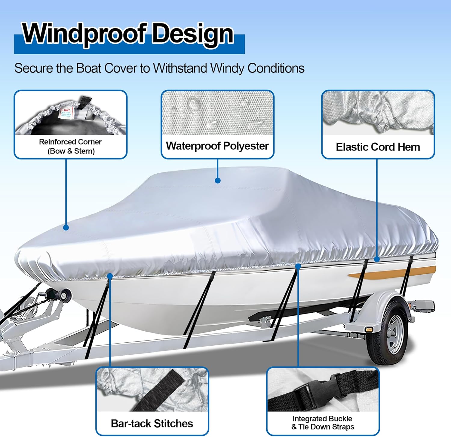 Thumbnail 1 de i COVER Trailerable Boat Cover 16-18.5 ft