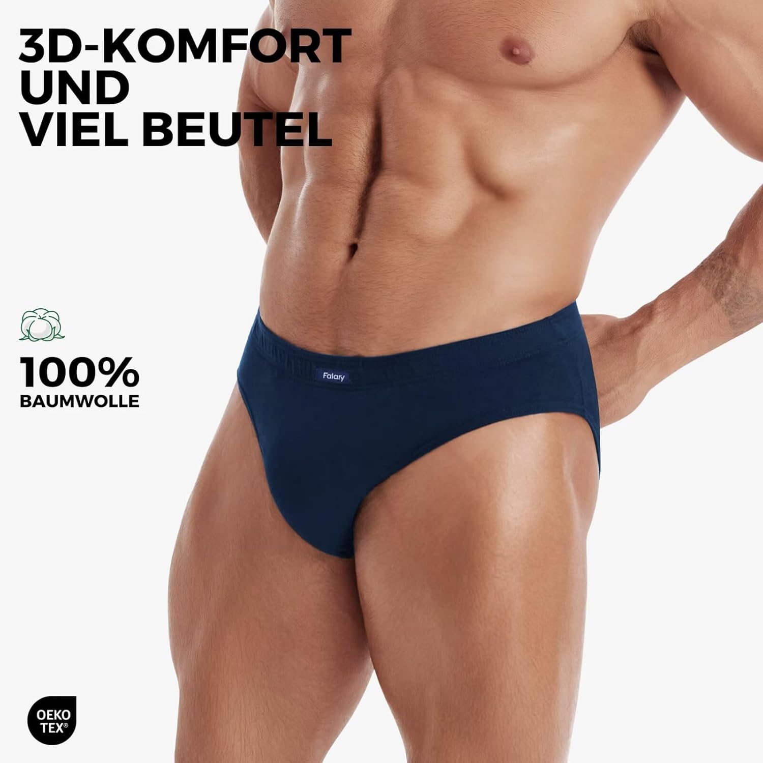 Thumbnail 2 de FALARY Herren Slip 6er Pack aus 100% Baumwolle – Sport Basic Unterwäsche mit bequemem Schnitt