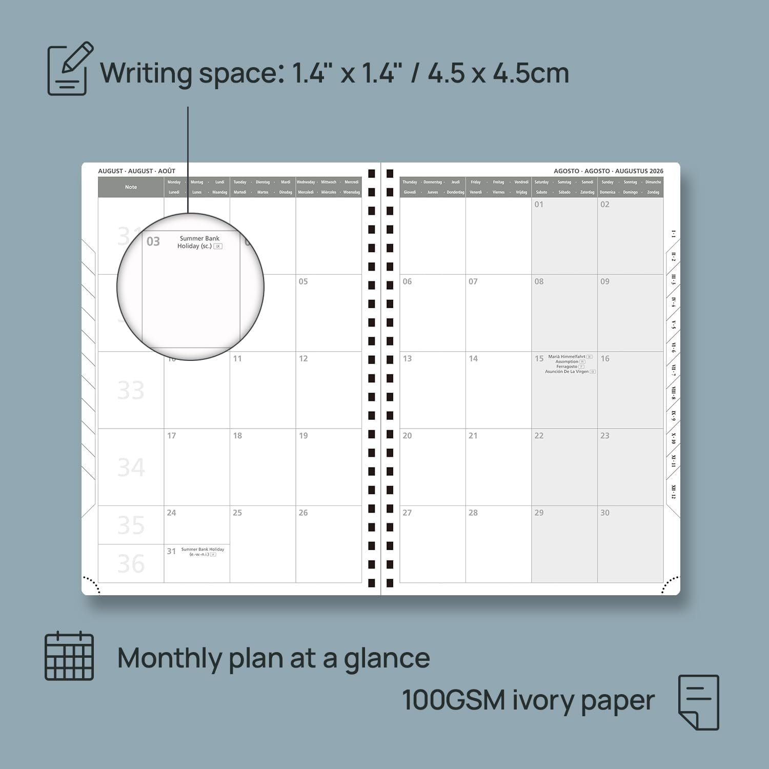 Detalle 2 de POPRUN Kalender 2026 A4 Wochenplaner 📘