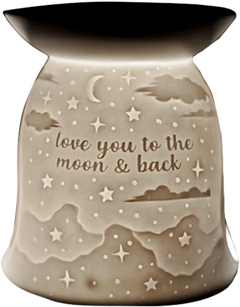 Cello Tealight Wax Melt & Oil Burner – Love You To The Moon Porcelain Decor