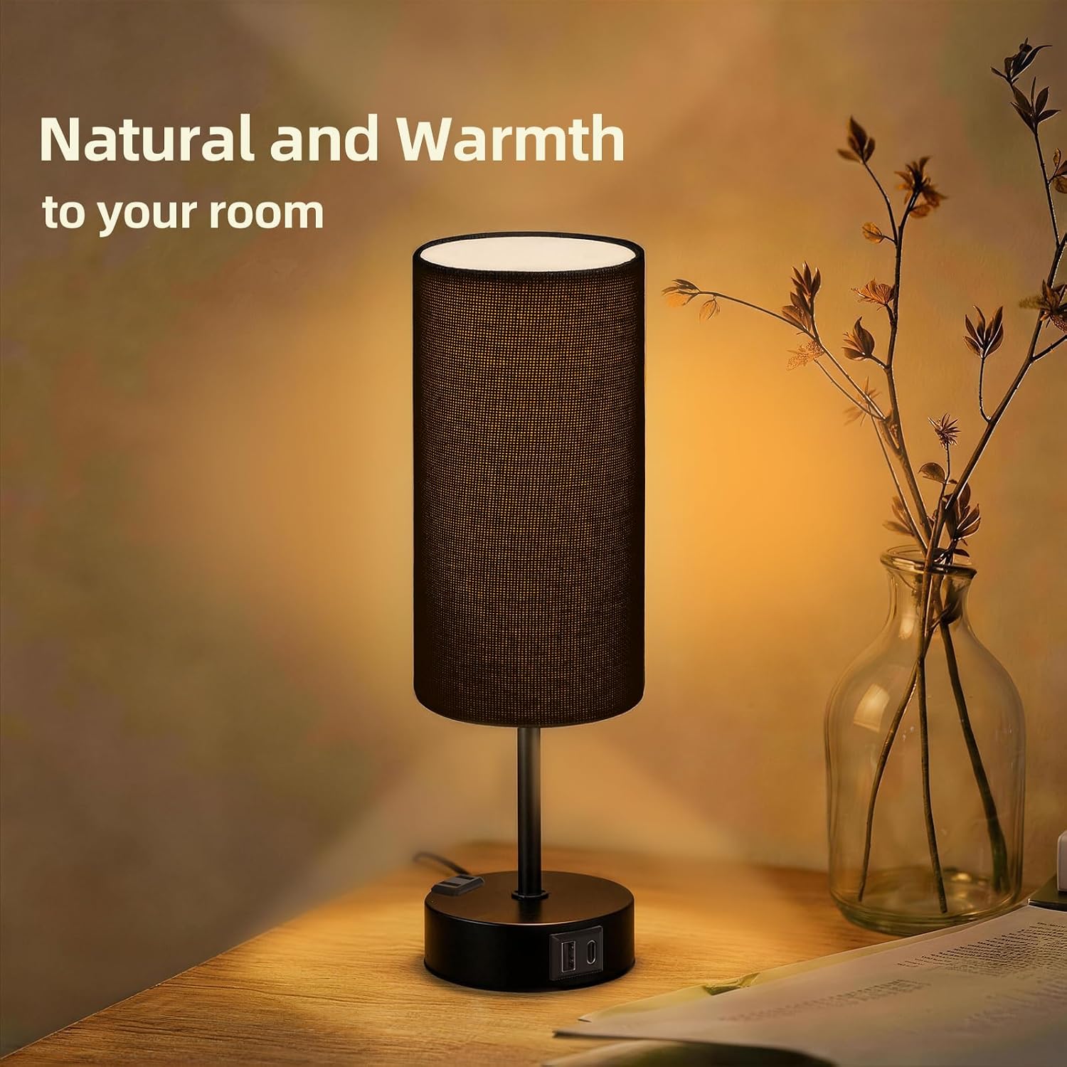 Thumbnail 6 de Fitfull Bedside Table Lamp with 6W LED Bulb