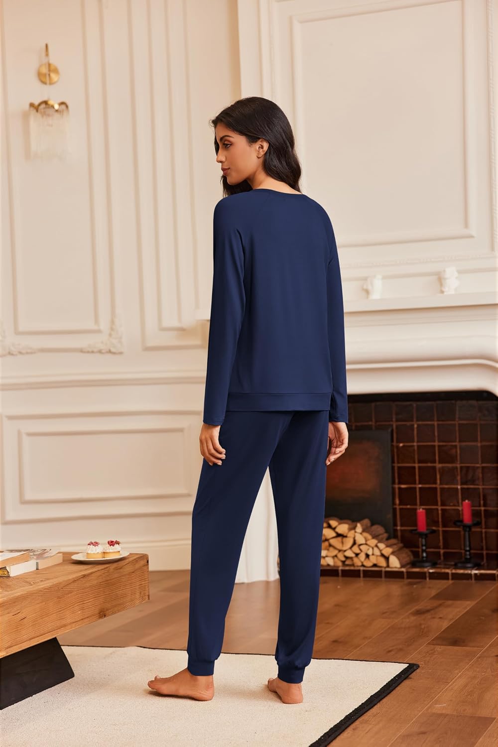 Detalle 1 de Ekouaer Women's Pajama Set, Polyester-Spandex Blend