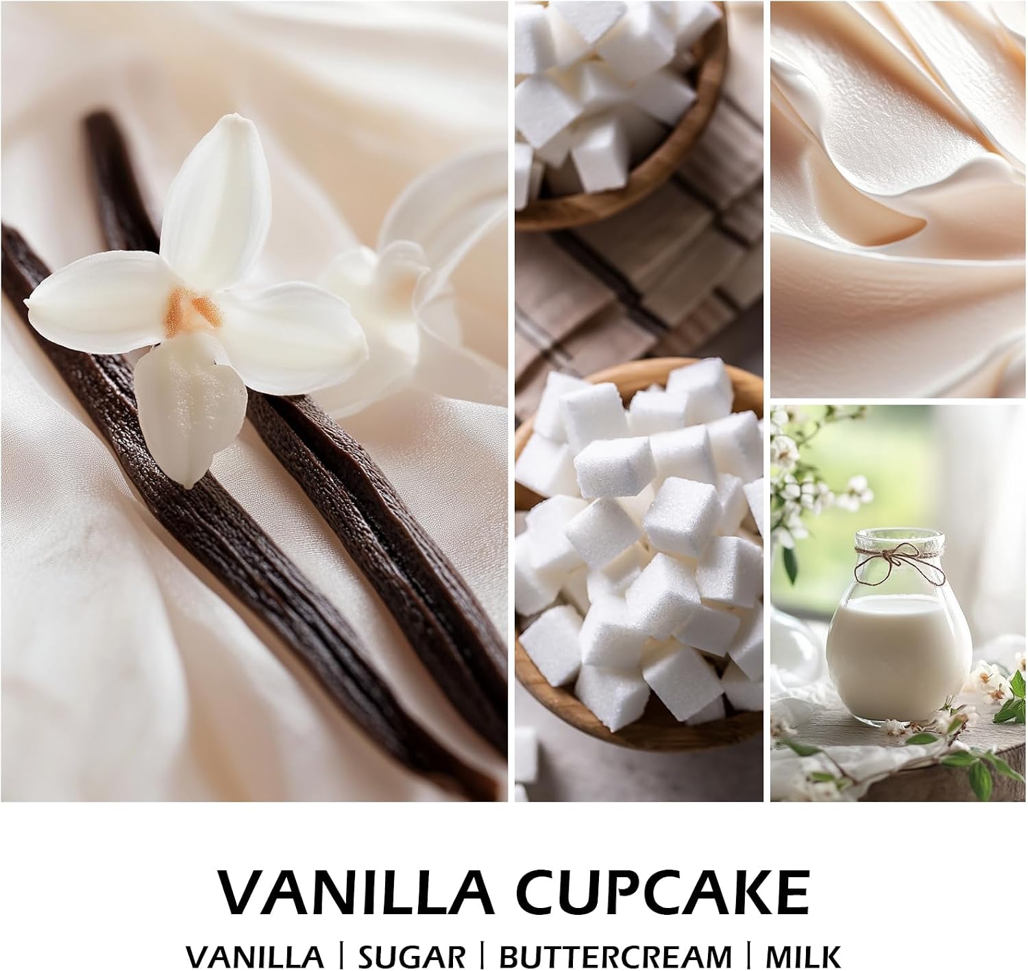 Detalle de Molensun Vanilla Cupcake Scented Candle — 7 oz Soy Jar for Relaxation and Ambiance