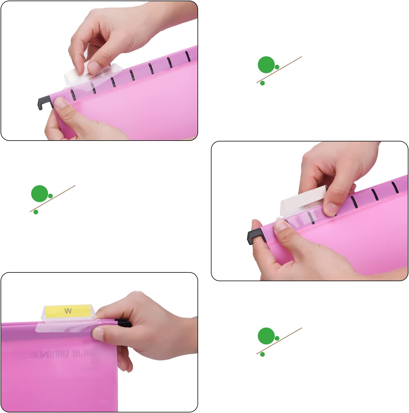 Thumbnail 3 de Hiziwimi 24Pcs A4 Suspension Files – Colour‑coded PP Filing System for 34.8cm wide File Holders