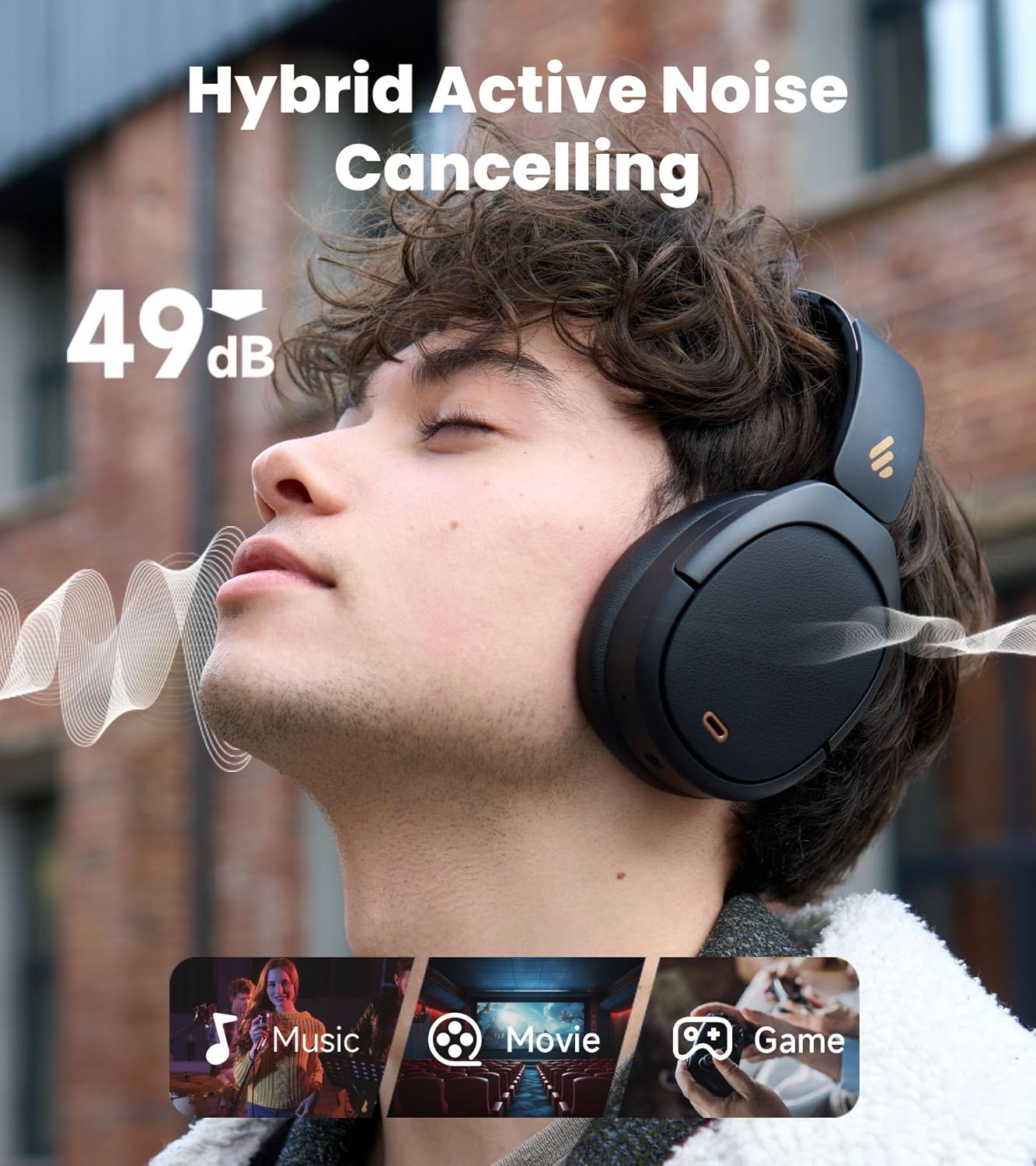 Thumbnail 1 de Edifier W80 over-ear ANC headphones -49dB