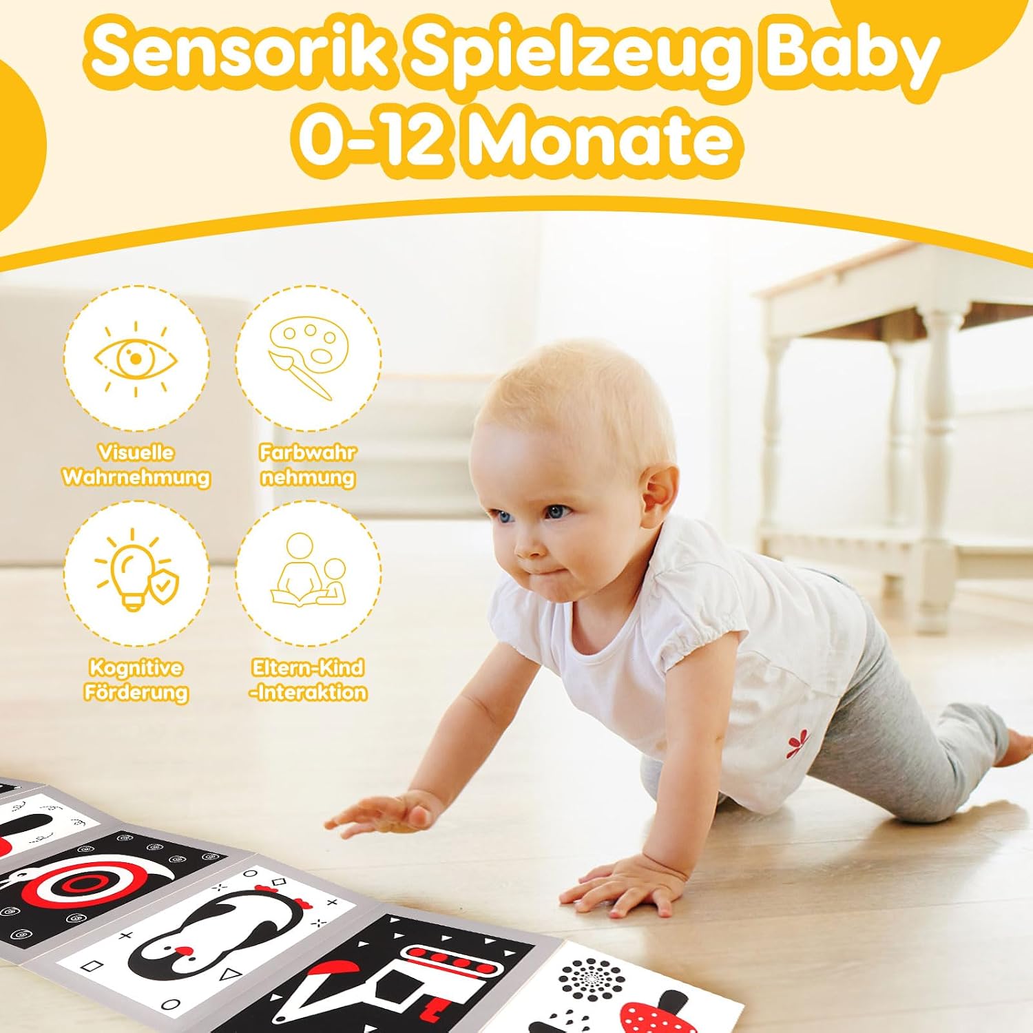 Thumbnail 5 de Kontrastbuch mit Spiegel: Schwarz-Weiß-Kontrastkarten für Babys ab Geburt