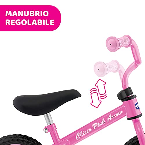 Detalle de Chicco Pink Arrow Balance Bike: bici senza pedali per l'equilibrio, regolabile e leggera