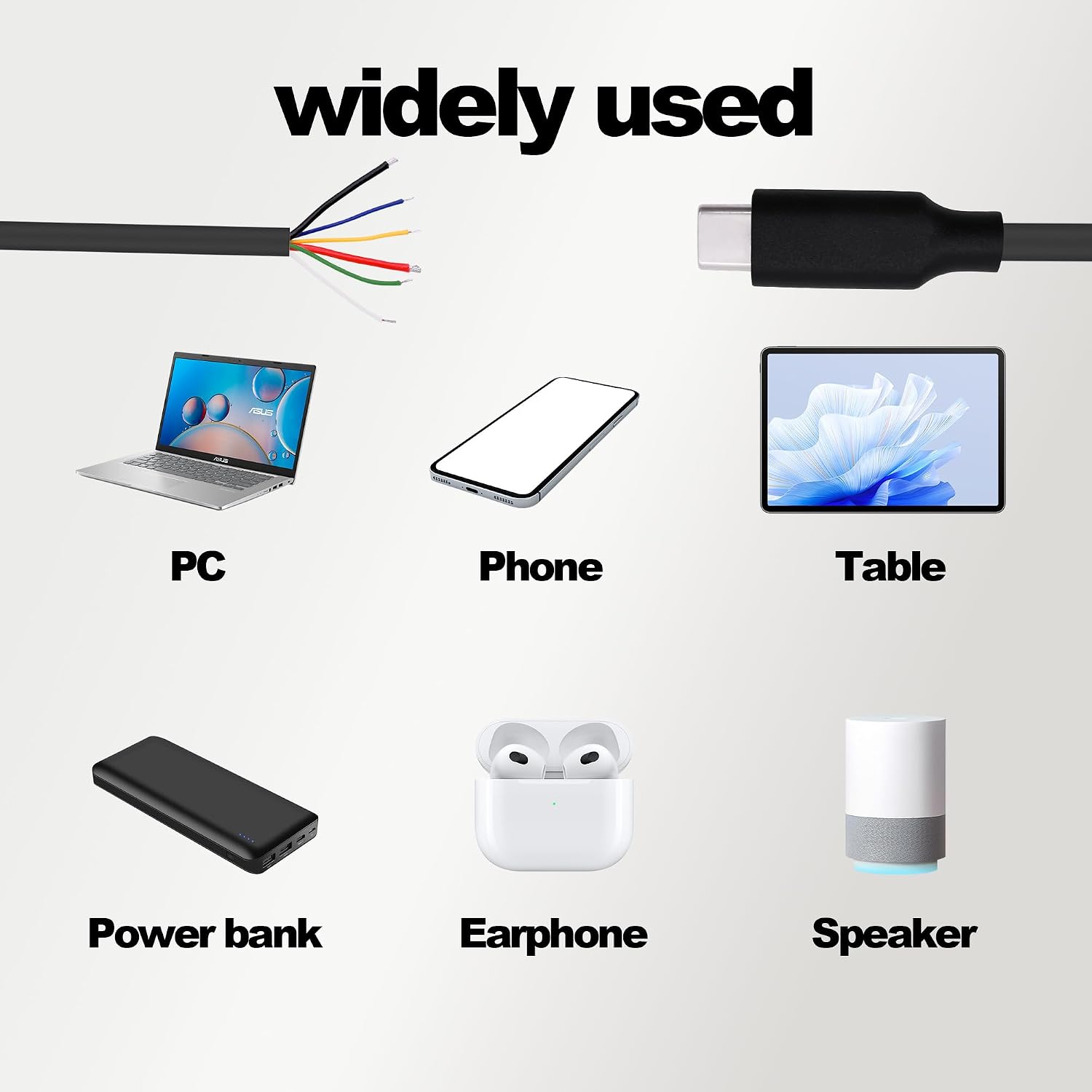 Thumbnail 6 de YARCHONN USB Type‑C 6‑pin pigtail cable 30cm