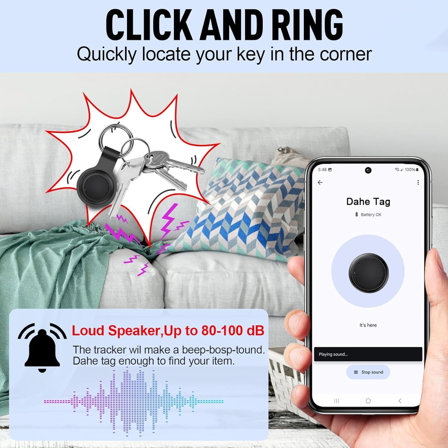 Detalle de Air Tracker Android – 4 Smart Tag Bluetooth per chiavi, portafoglio e bagagli, con Google Find Hub