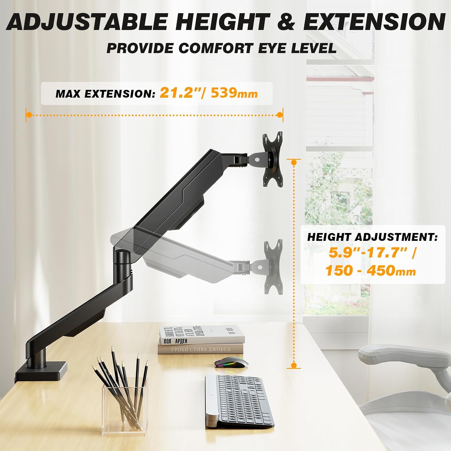 Detalle de 5Rcom Single Monitor Arm, 13–35-Inch Screens