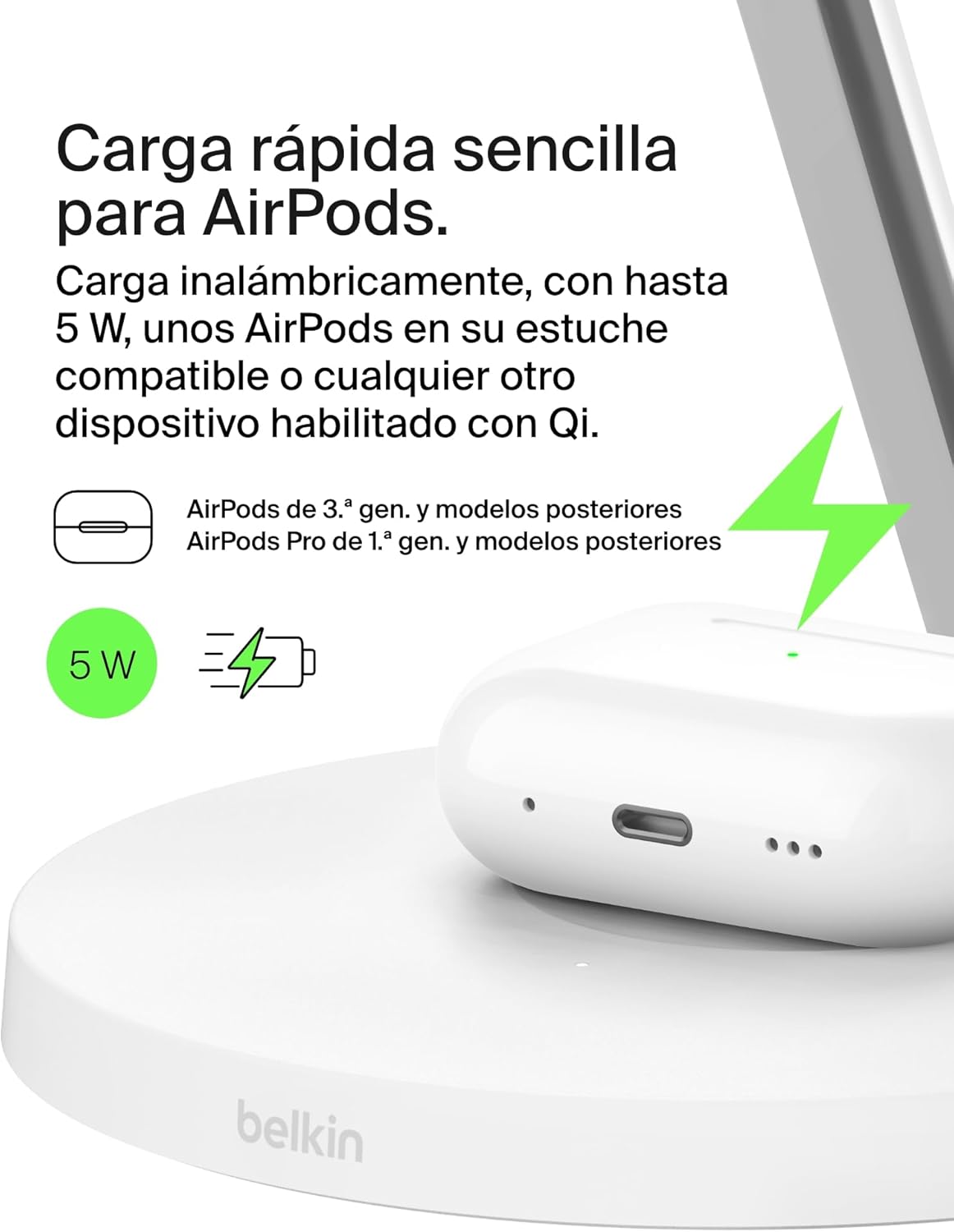 Thumbnail 4 de Belkin BoostCharge Cargador Qi2 3 en 1 con MagSafe