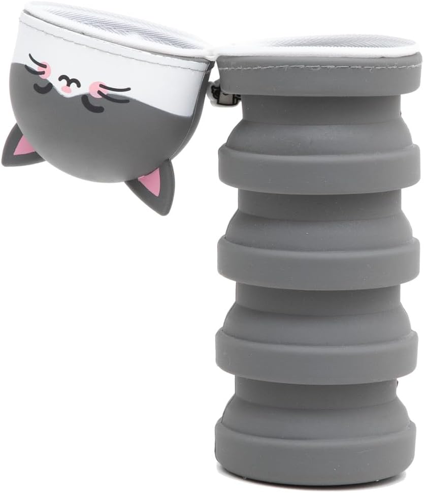 Detalle de Mr. Wonderful - Trousse Extensible Chat en silicone, fermeture éclair