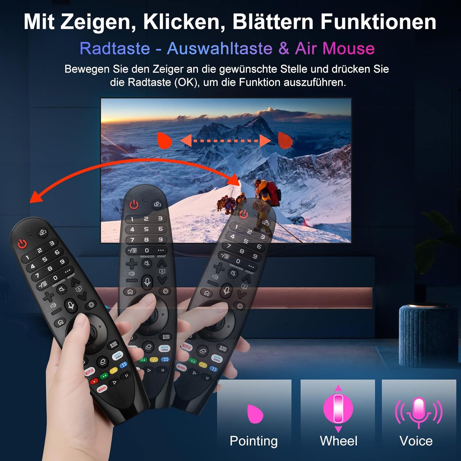 Detalle 2 de Voice Magic Fernbedienung für LG TV Ersatz AKB75855501