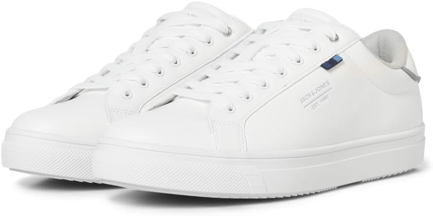 Detalle de JACK & JONES Herren Sneaker Sneaker – einfarbig, Schnürsenkel, dunkle Sohle