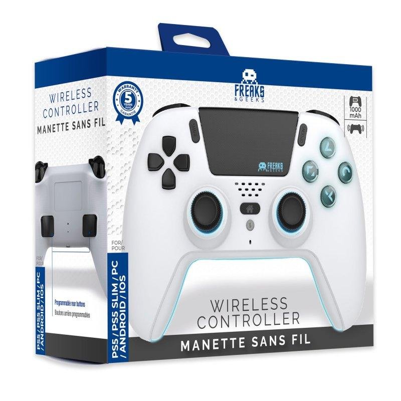 Detalle 2 de Mando Trade Invaders HW-1019 Bluetooth LED Blanco para PS5 y multiplataforma