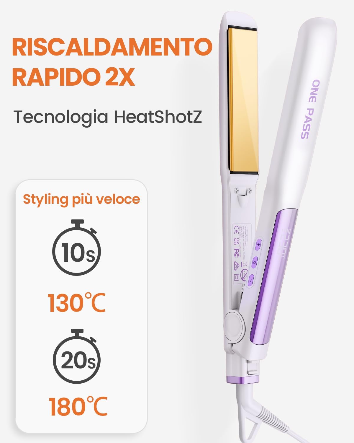 Thumbnail 2 de Faszin Piastra Capelli Professionale in Titanio 2‑In‑1 con Piastre Ioniche