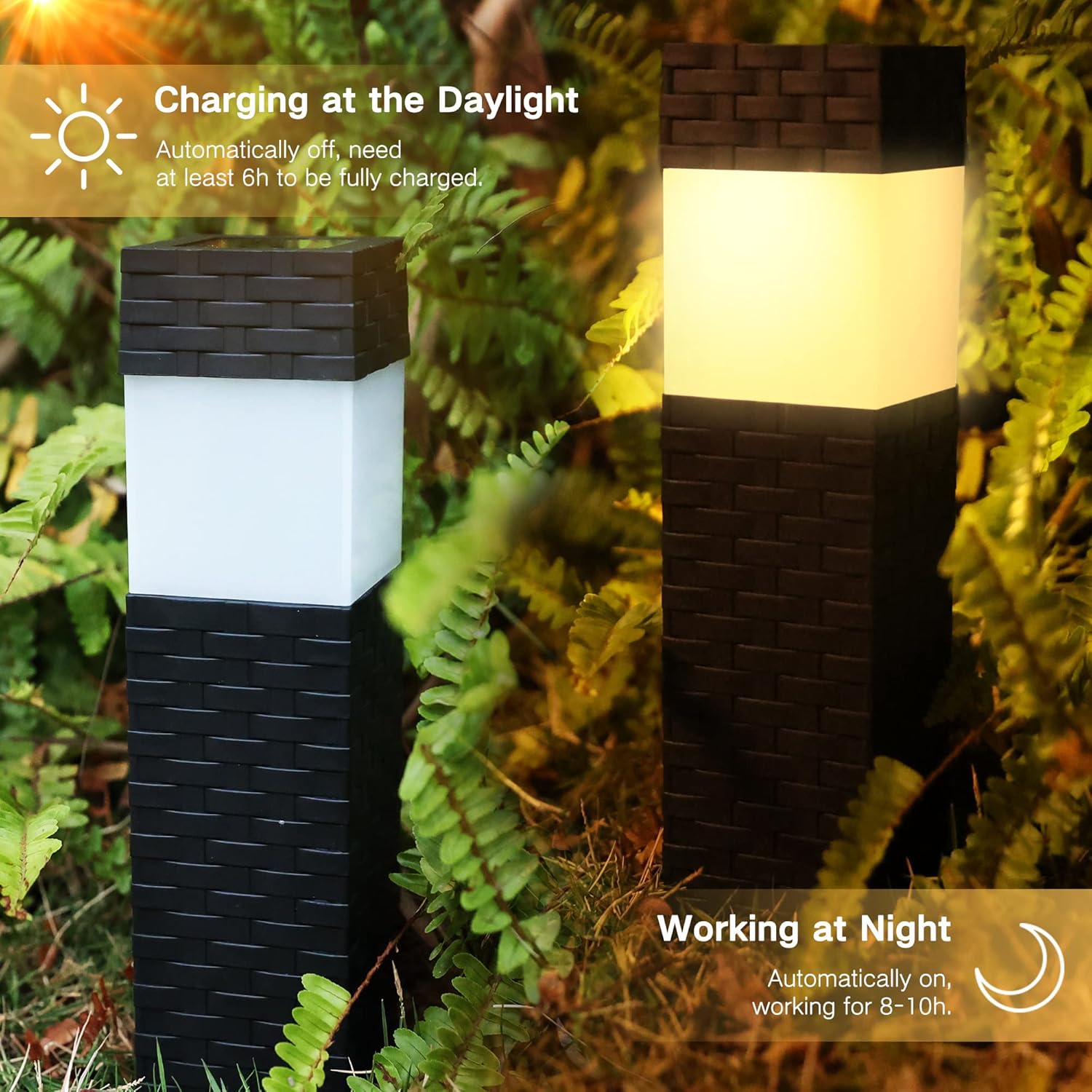 Detalle de Joomer Luces Solares LED Exterior Jardín — Pack 8, IP65, Luz Solar para Caminos y Terraza
