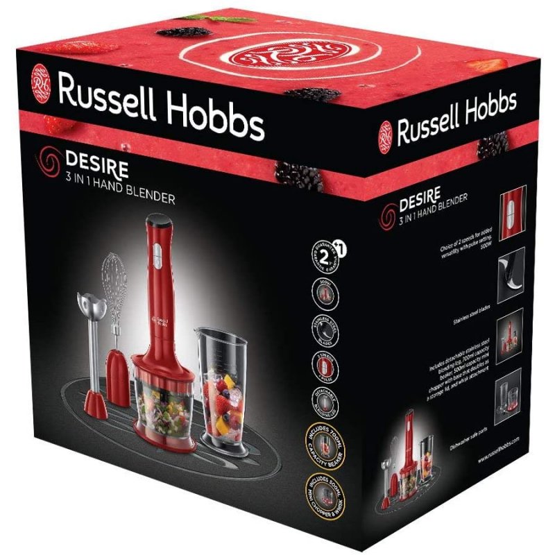 Detalle de Russell Hobbs Desire 3 en 1 Batidora de Mano 500W: versatilidad y ahorro de espacio en la cocina