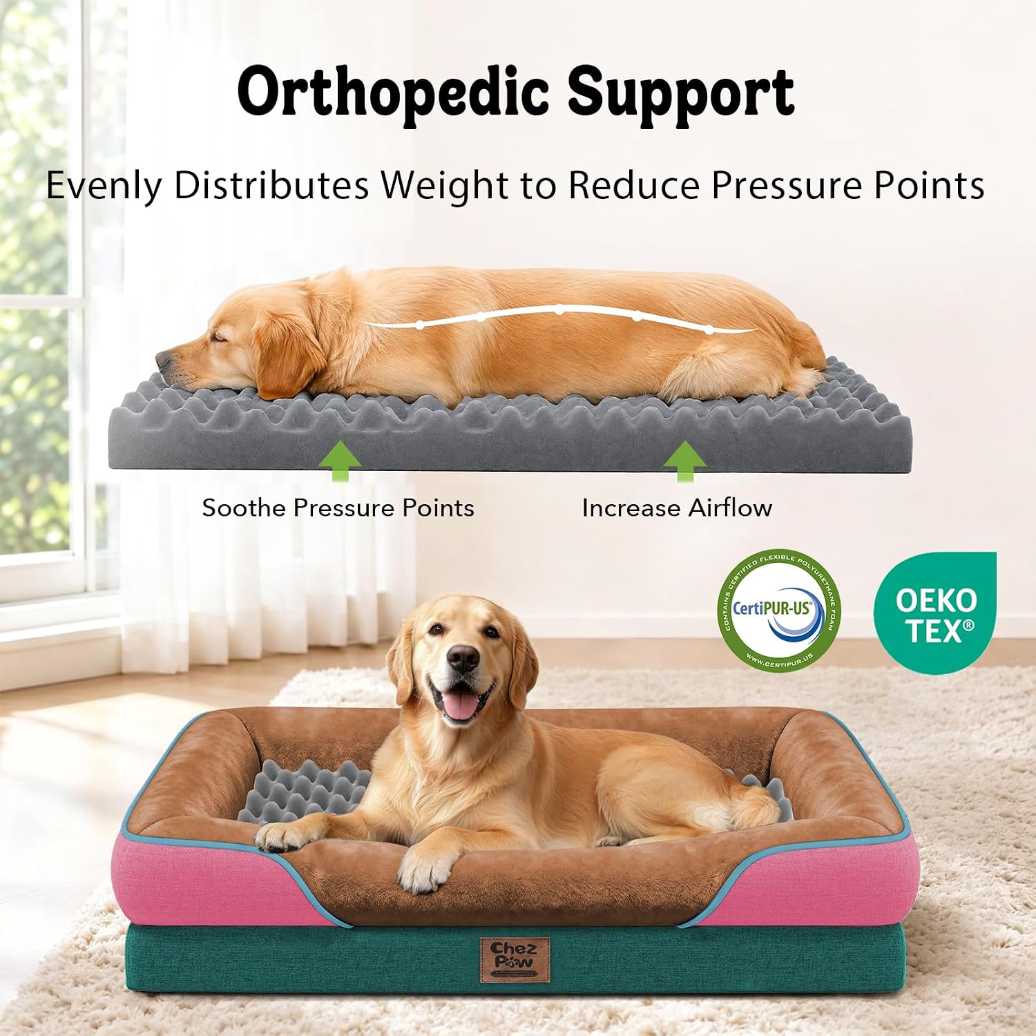 Detalle 2 de Chez Paw Orthopedic Dog Bed, 42 x 30 Inch