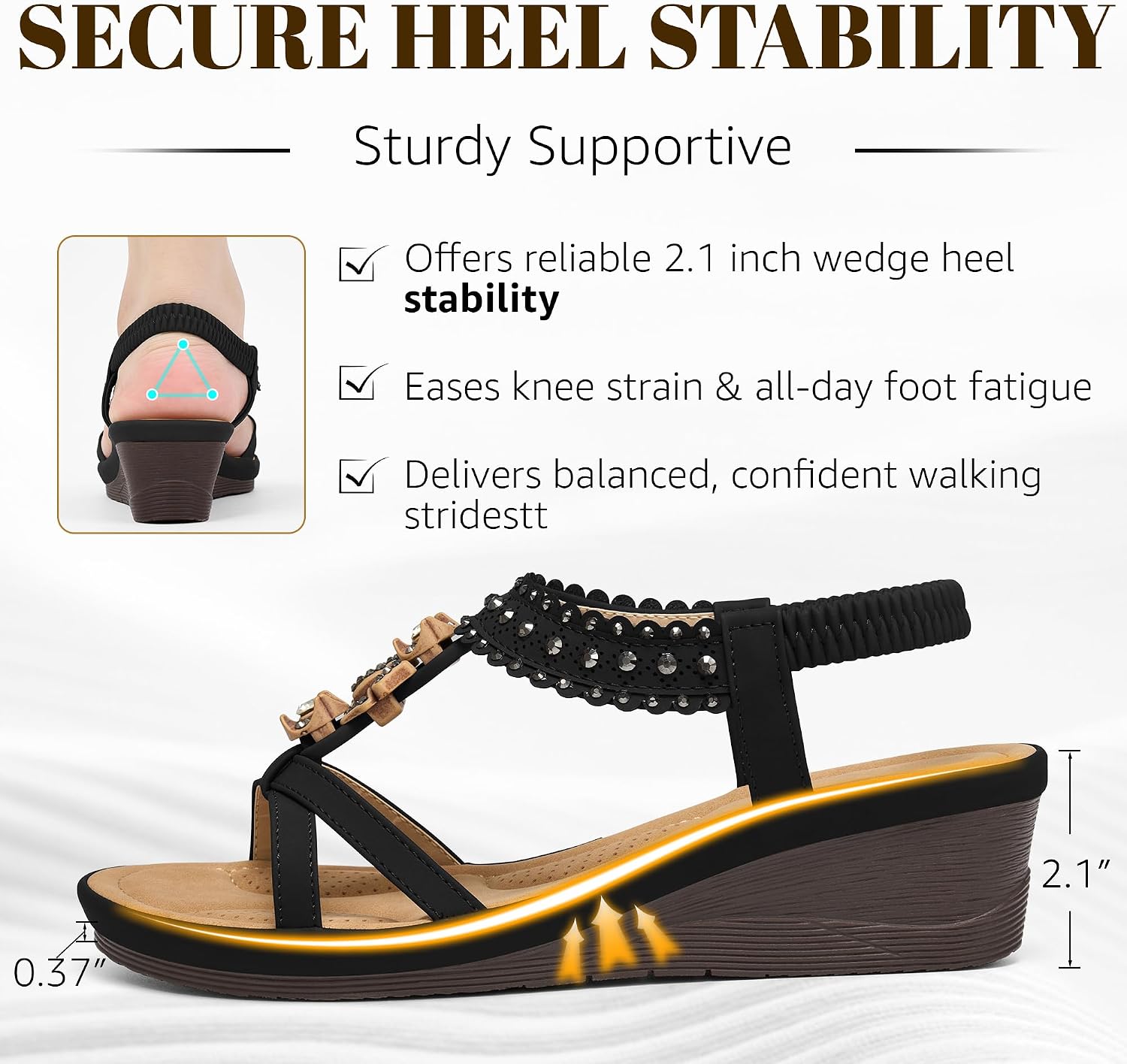 Detalle de Alicegana Comfy Wedge Sandals for Women