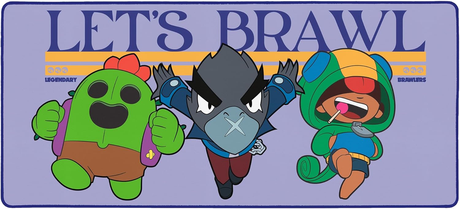 Thumbnail 3 de SUBSONIC tappetino per mouse XXL 90x40 cm con base antiscivolo e bordi cuciti (Brawl Stars, malva)