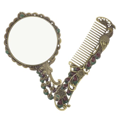 Thumbnail 8 de BESPORTBLE Vintage Handspiegel with Handle and Comb – Compact Metal Travel Mirror