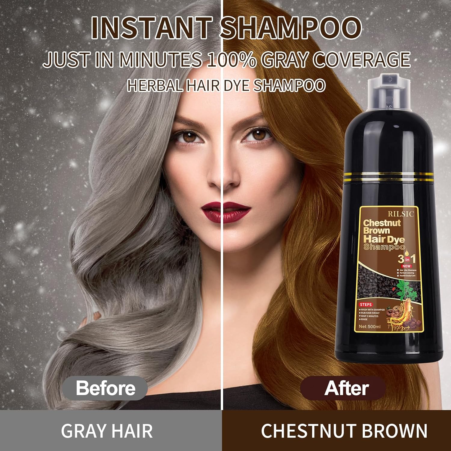 Thumbnail 1 de GFEUGS Haarfarbe Kastanienbraun Haarfärbeshampoo