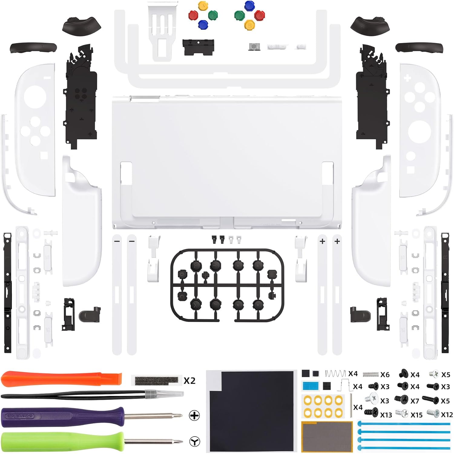 Detalle 2 de eXtremeRate DIY-Full Gehäuse-Set für Nintendo Switch 2 – Deluxe Schneeweiß