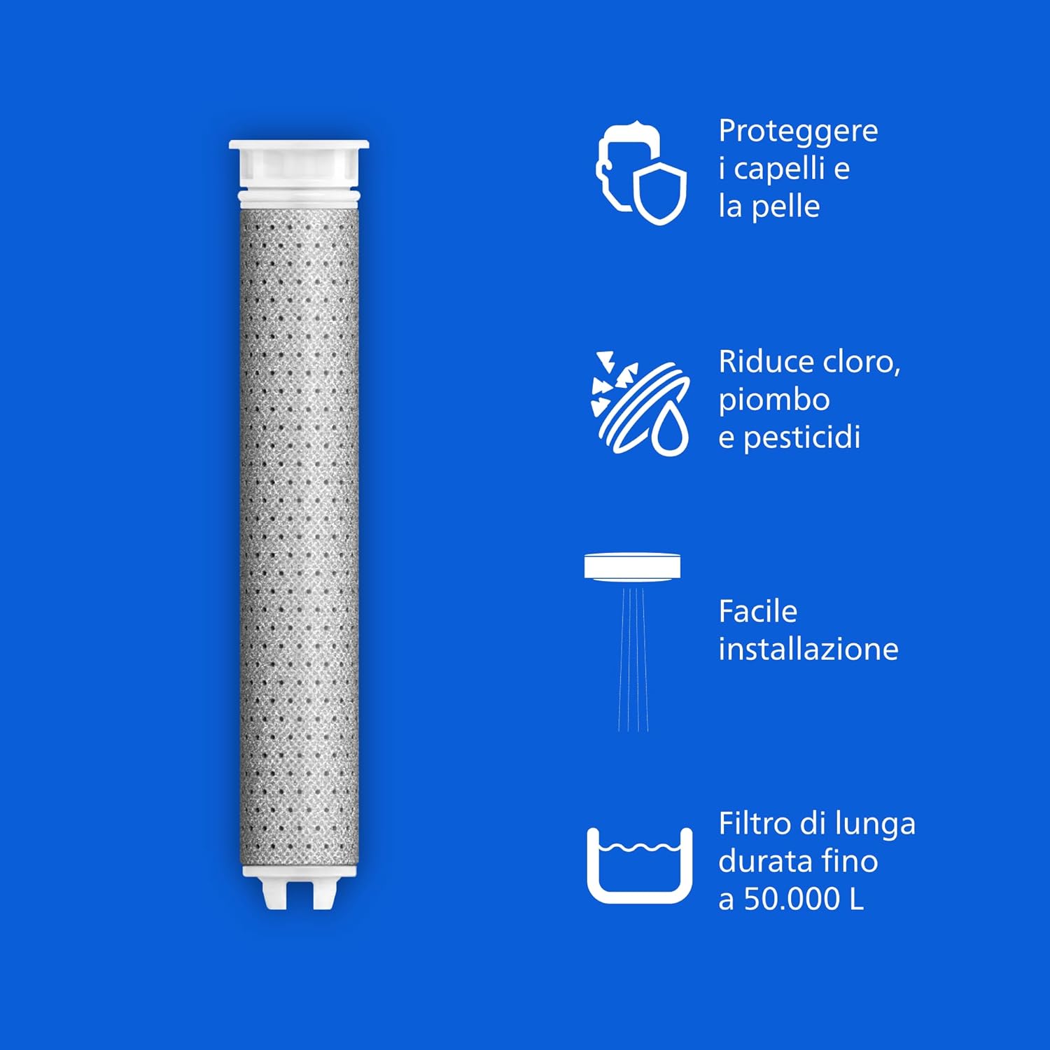 Thumbnail 2 de Filtri di ricambio Philips Water Filtration Showerhead – 3 modalità di getto e filtrazione efficace