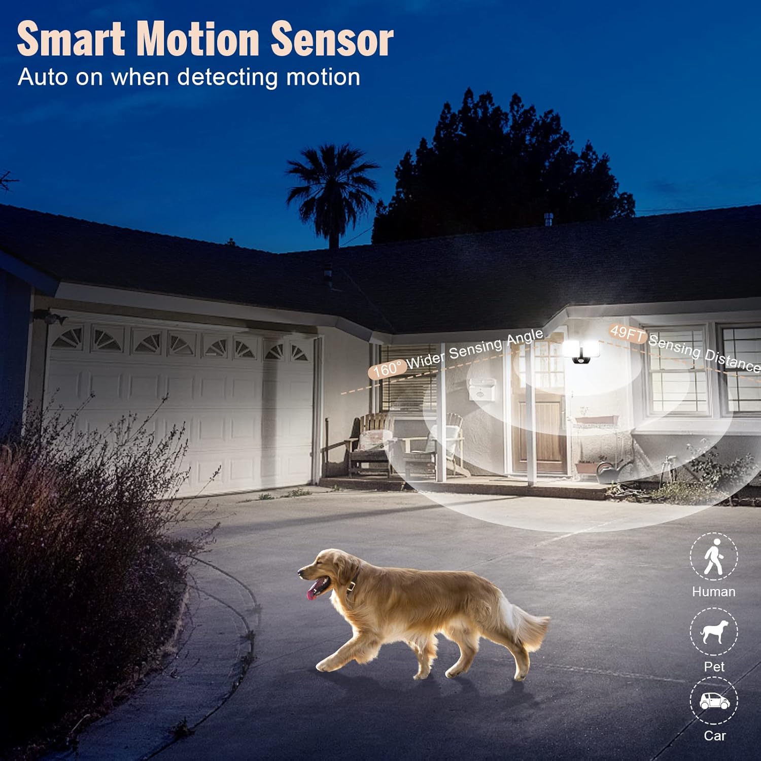 Detalle 2 de Brighter Battery Powered Motion Sensor Security Lights (2-Pack) with 1000LM, 2 Modes, IP65 Waterproof
