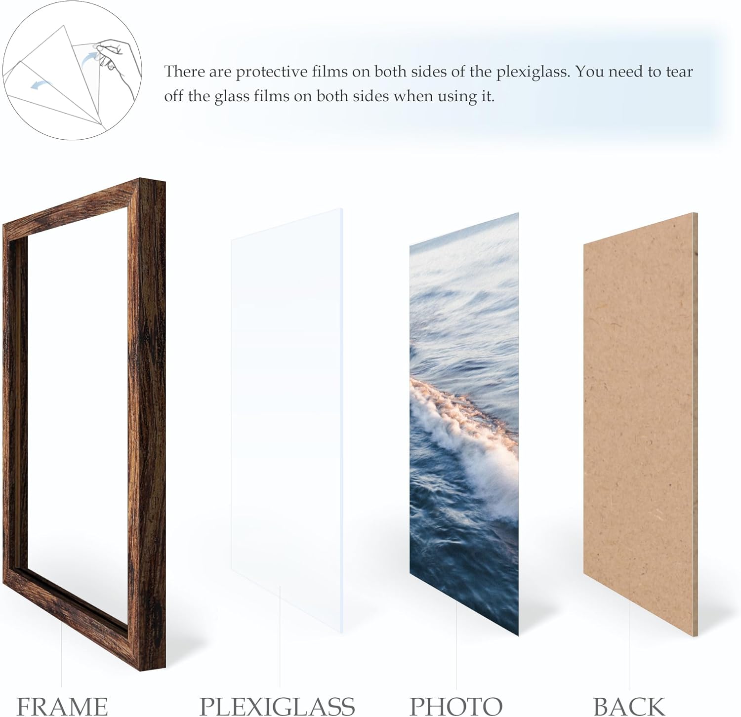 Thumbnail 3 de Fisnish 12x16 Brown Picture Frame – Classic Poster Frame for Horizontal or Vertical Wall Mounting (1 Pack)