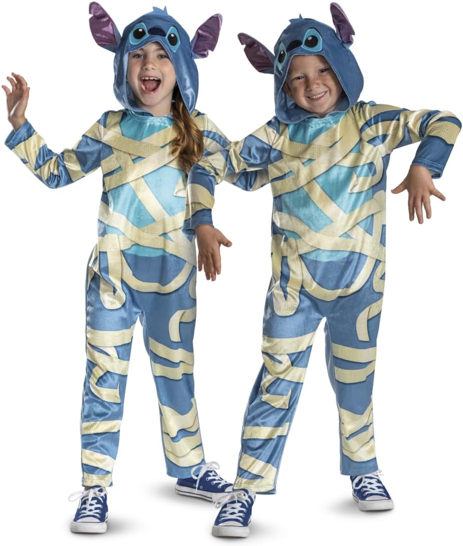 Detalle de Disney Lilo & Stitch Mummy Stitch Kostüm-Overall für Kinder – offiziell lizenziert