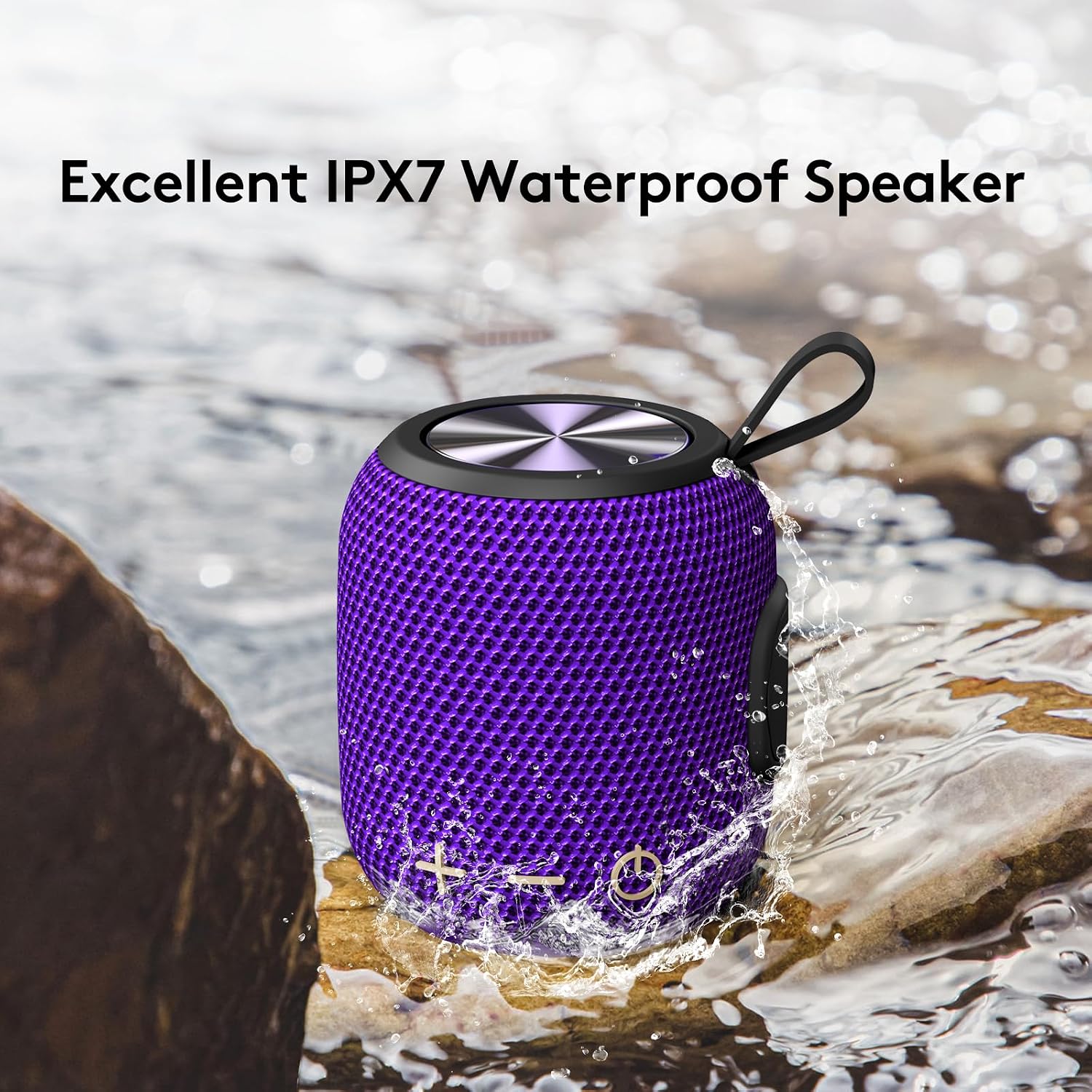 Detalle de FIGMASU Bluetooth Speaker M7: Portable Dual-Driver 360° Sound with IPX7