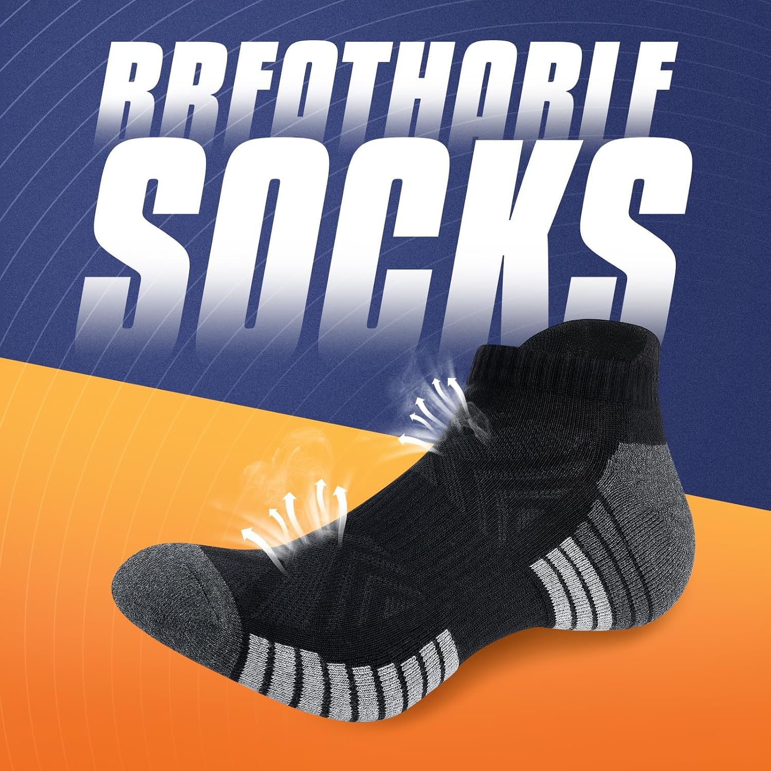 Detalle de Benirap Running Trainer Socks – Cushioned, Anti-Blister Ankle Socks for Women and Men (6 Pairs)
