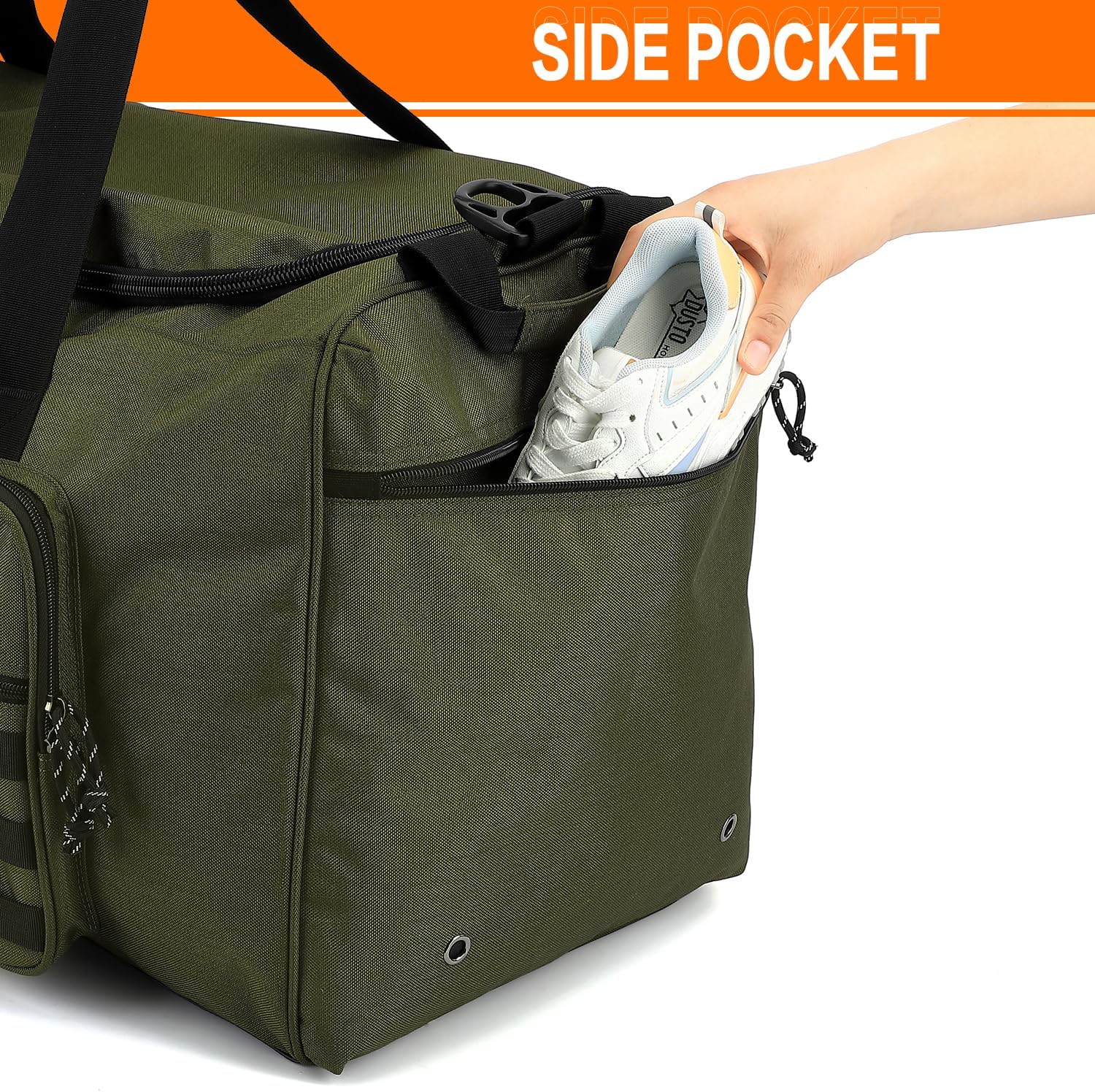 Detalle de Tonruyn 115L Extra Large Gym Duffle Bag, 125L Listed Capacity, MOLLE Webbing
