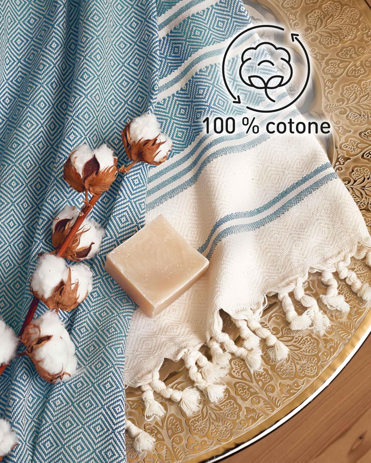 Detalle 1 de Fit-Flip telo hammam fouta 100x200 cm