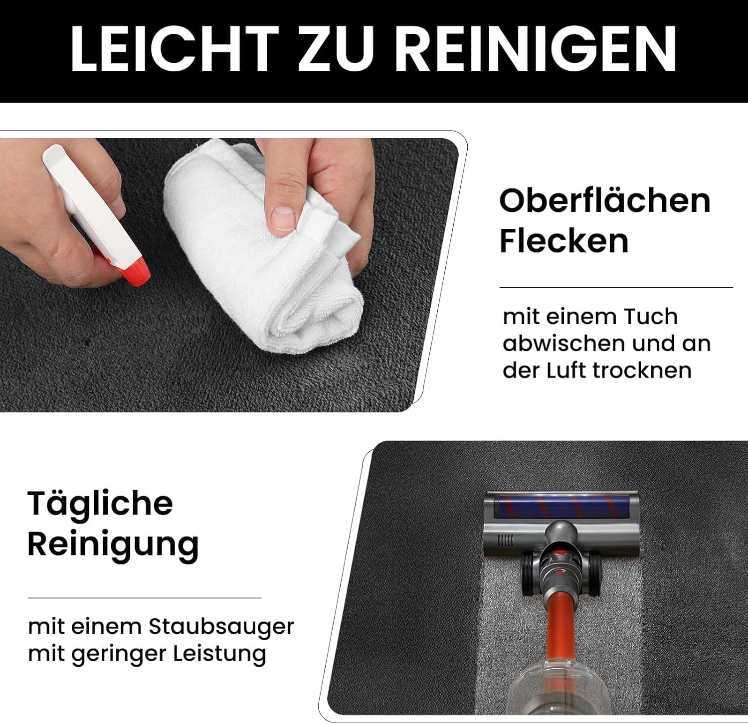 Detalle 2 de Sour Lemon Teppich Wohnzimmer 200x300 – Flauschiger Kurzflor, waschbar, rutschfest