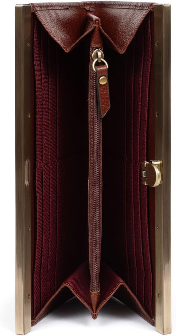 Thumbnail 5 de Hexagona Portefeuille Long Stop RFID en cuir Bastille (marron) pour femme