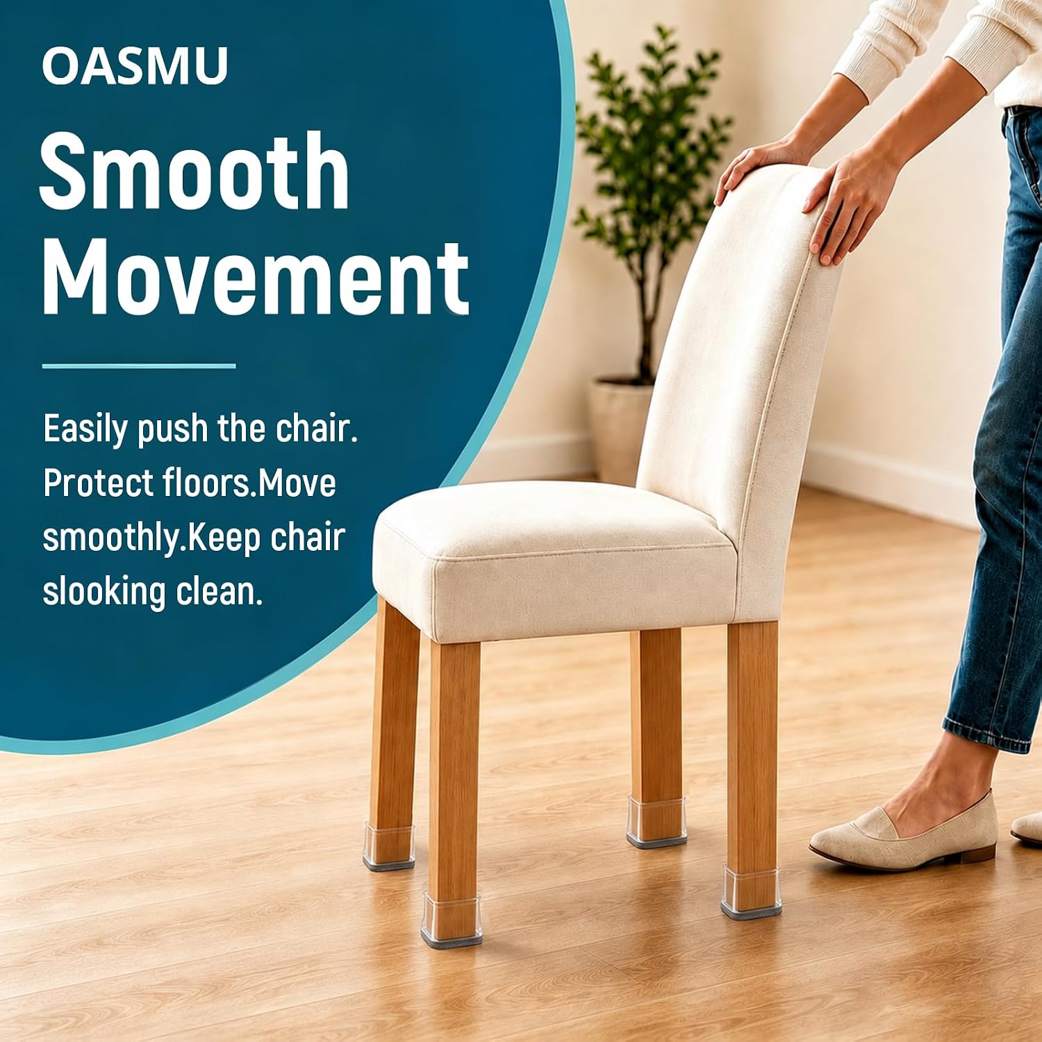 Thumbnail 4 de OASMU chai Rectangular Chair Leg Protectors with Felt Pads, 32-Piece Set