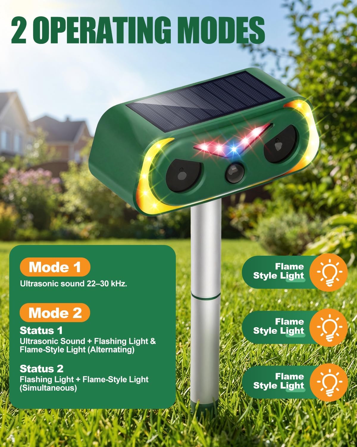Thumbnail 5 de Ultrasonic Cat Repellent for Gardens – IP65 Waterproof, Solar-Powered Outdoor Deterrent