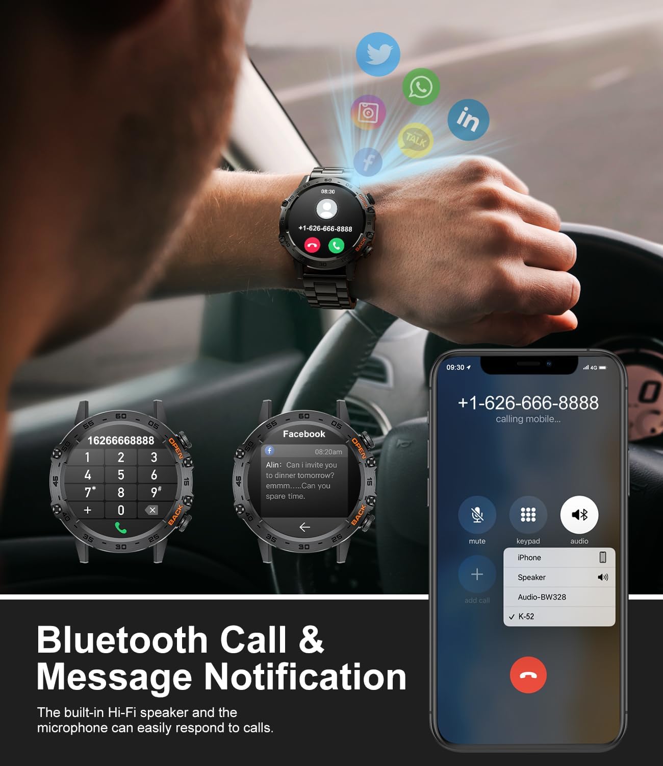 Thumbnail 6 de FEELNEVER Smart Watch for Men with Wireless Call Function: A Practical Military-Grade Fitness Companion
